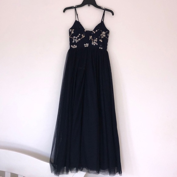 Teeze me 3D bodice mesh ballgown navy size 1 - Picture 7 of 7